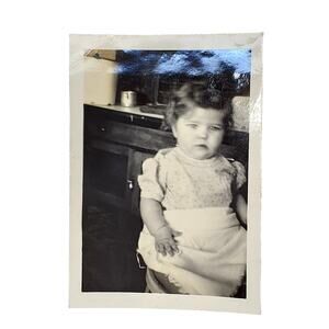 Vtg Blurry Baby Photo Monochrome Photography Found Snapshot B&W Portrait